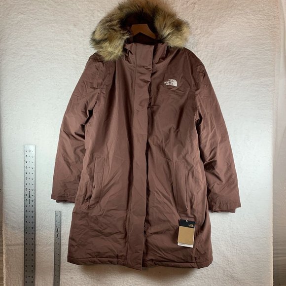The North Face Arctic Parka Jacket Down 550‎ Women's Medium Faux Fur Hood 7477 - Picture 1 of 10